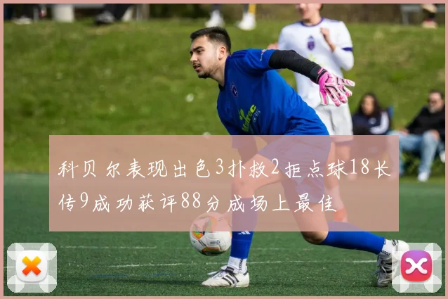 科贝尔表现出色3扑救2拒点球18长传9成功获评88分成场上最佳